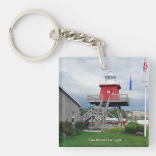 Porte-clefs Deux rivières Jetée porte - clé acrylique léger