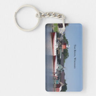 Porte-clefs Deux rivières, porte - clé acrylique du Wisconsi