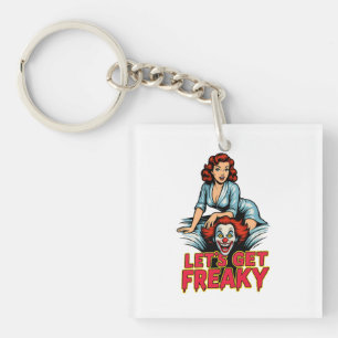 Porte-clefs Devenons Fous – Rétro Pin-Up & Clown Flippant