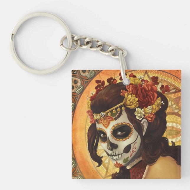 Porte-clefs Dia De Los Muertos Throw Pillow (Devant)