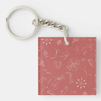 Porte-clefs Diagramme physique rose pâle