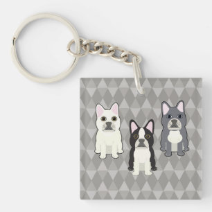 Porte-clefs Diamants Gris Frenchies