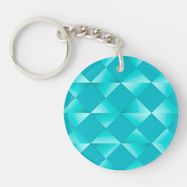 Porte-clefs Diamants Satinés de Style Milieu de Siècle - turqu (Devant)
