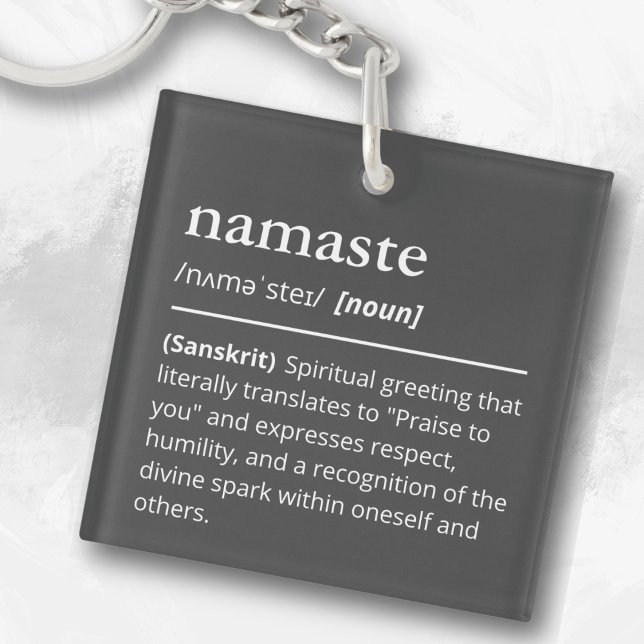 Porte-clefs Dictionnaire moderne Namaste Yoga Spirituel Noir (Créateur téléchargé)