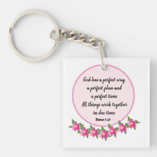 Porte-clefs Dieu a une manière parfaite Roman 8:28 Porte - clé