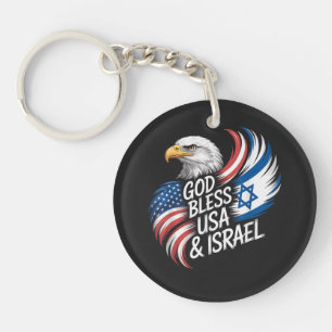 Porte-clefs Dieu bénisse Israël USA