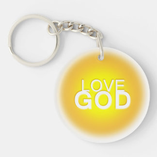 Porte-clefs Dieu d'amour Sunny Golden Yellow Round