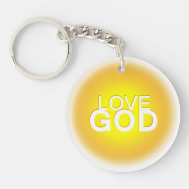 Porte-clefs Dieu d'amour Sunny Golden Yellow Round (Devant)