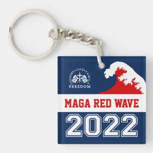 Porte-clefs Dieu Famille Pays Liberté 2022 MAGA Red Wave