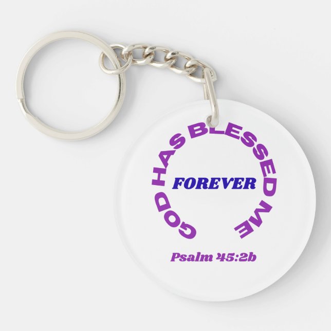 Porte-clefs Dieu m'a béni pour toujours  (Devant)