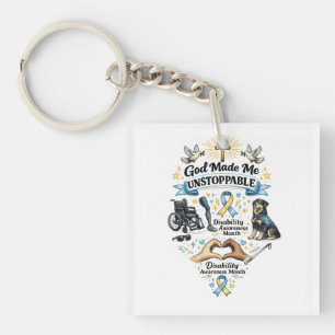 Porte-clefs Dieu m'a rendu imparable – Lundi de sensibilisatio