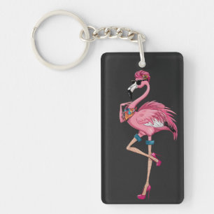 Porte-clefs Dieu Merci De M'Avoir Rendu Chaud Et Drôle Flamant