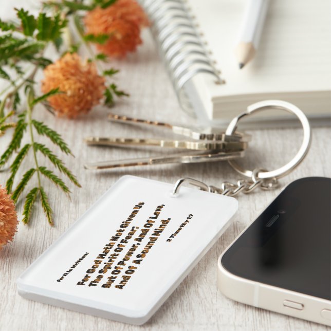 Porte-clefs Dieu ne nous a pas donné un esprit de peur (Devant droit)
