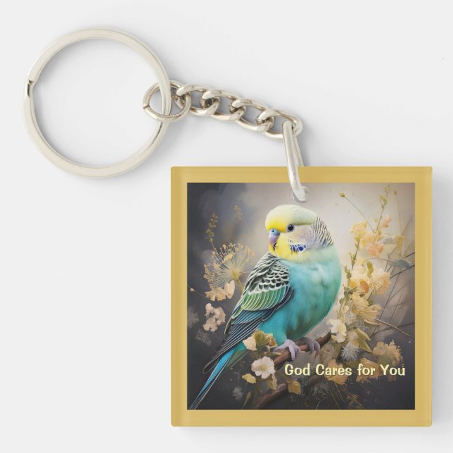 Porte-clefs Dieu s'occupe de vous, Parakeet (Devant)