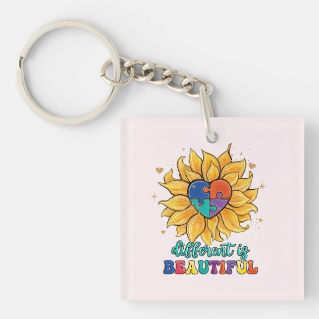 Porte-clefs Différent est bel autisme (Devant)