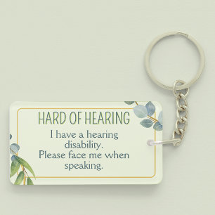 Porte-clefs Difficile à entendre Alerte de surdité Feuilles ve