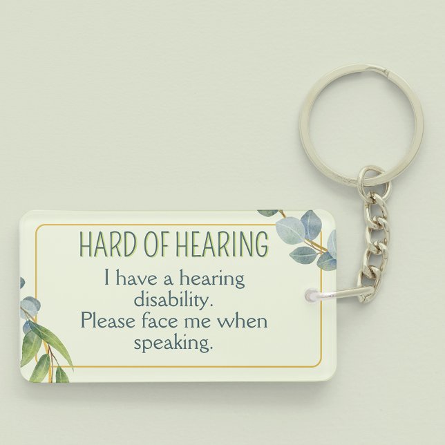 Porte-clefs Difficile à entendre Alerte de surdité Feuilles ve (Créateur téléchargé)