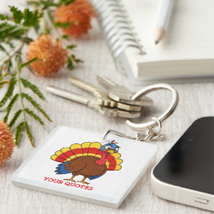 Porte-clefs Dinde de dessin animé mignonne