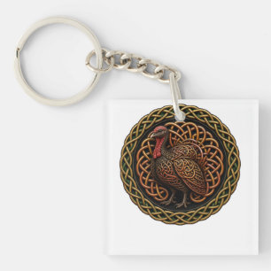 Porte-clefs Dinde de Thanksgiving en nœud celtique