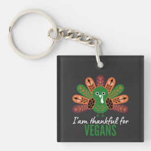 Porte-clefs dinde de thanksgiving reconnaissante envers les vé