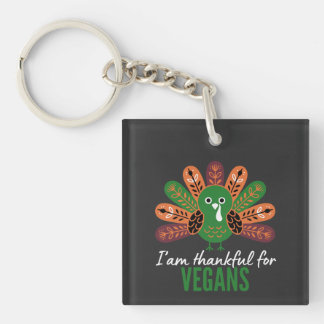 Porte-clefs dinde de thanksgiving reconnaissante envers les vé