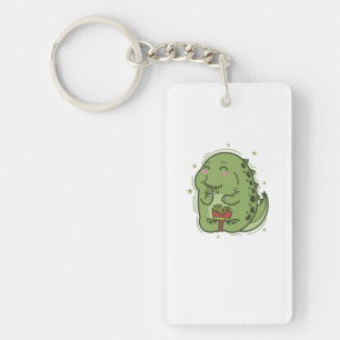 Porte-clefs Dino aime les frites dinosaures