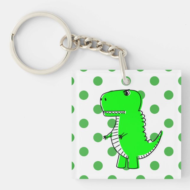 Porte-clefs Dinosaur vert Porte - clé Pois (Devant)
