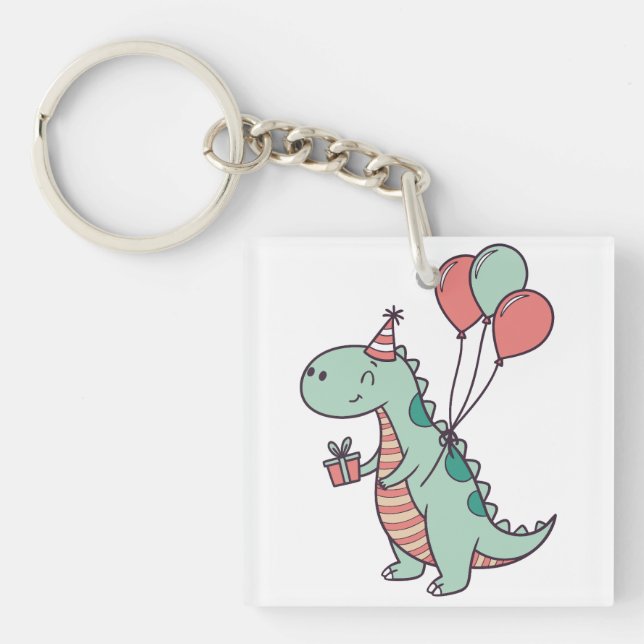 Porte-clefs Dinosaure Dinosaure Caricature (Devant)