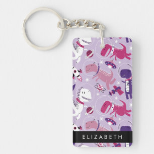 Porte-clefs Dinosaures Spatiaux, Dinosaures Mignons, Étoiles, 