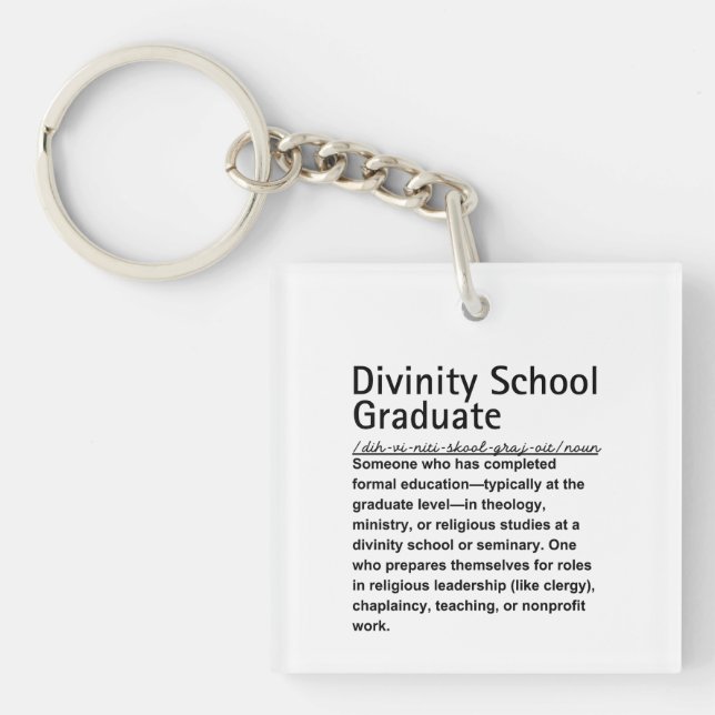 Porte-clefs Diplômé de l'école de Divinité (Devant)