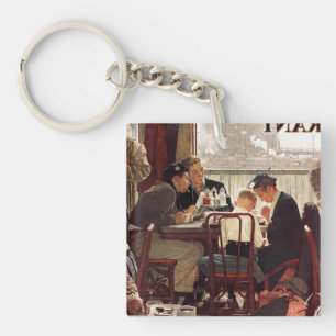 Porte-clefs Dire la grâce par Norman Rockwell