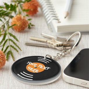 Porte-clefs Disque de musique vinyle personnalisé en acrylique