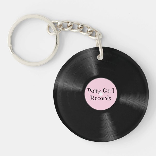 Porte-clefs Disque Label Rose (Devant)