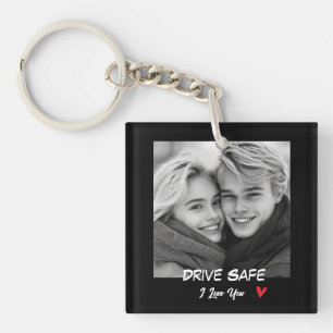 Porte-clefs Disque Photo Personnalisé Conduis Prudemment Je t'