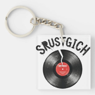 Porte-clefs Disque vinyle punk rock rétro fissuré