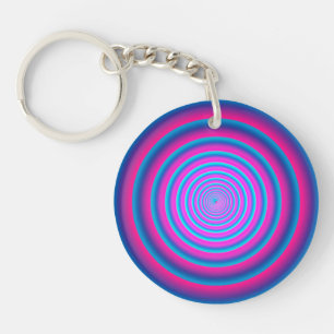 Porte-clefs Disque Vortex Circulaire Hypnotique Fuzzy Purple F