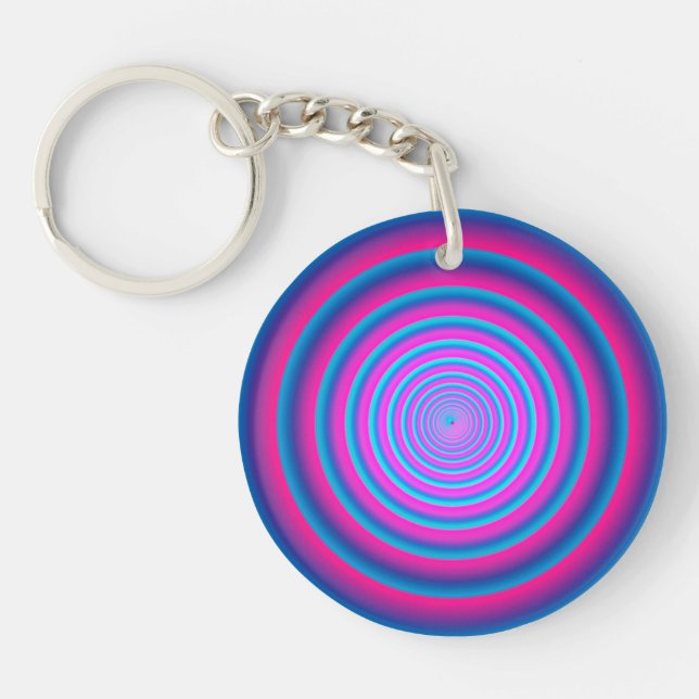 Porte-clefs Disque Vortex Circulaire Hypnotique Fuzzy Purple F (Devant)