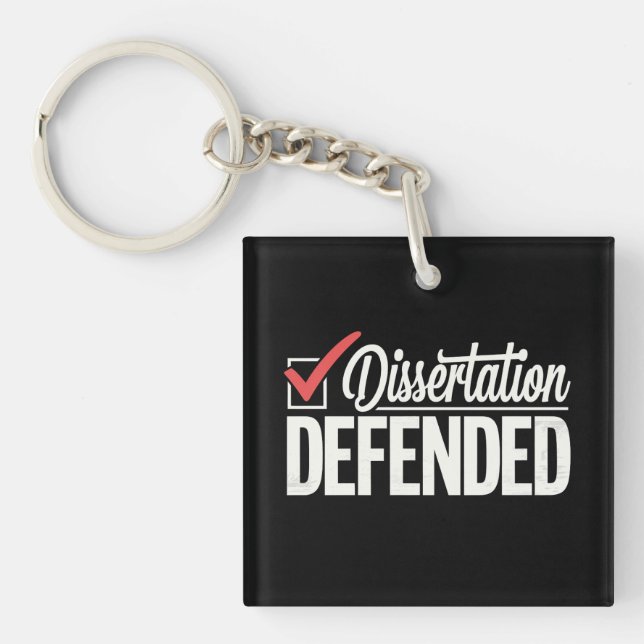 Porte-clefs Dissertation Défendu Doctorat Diplômé (Devant)