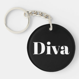 Porte-clefs Diva Opera Singa Musique Style Chic Blanc Noir