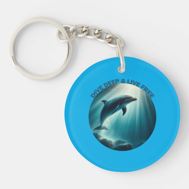 Porte-clefs Dive Deep Live Dolphin gratuit (Devant)