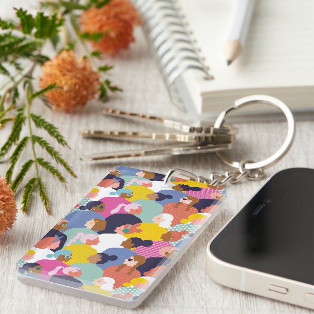 Porte-clefs Diversité des femmes - Femmes de diverses races (Devant droit)