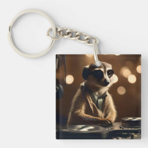 Porte-clefs DJ Meerkat : Tracks de rotation dans la Savanna,