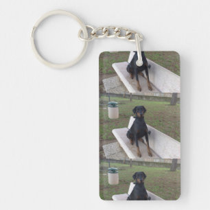 Porte-clefs doberman pinting