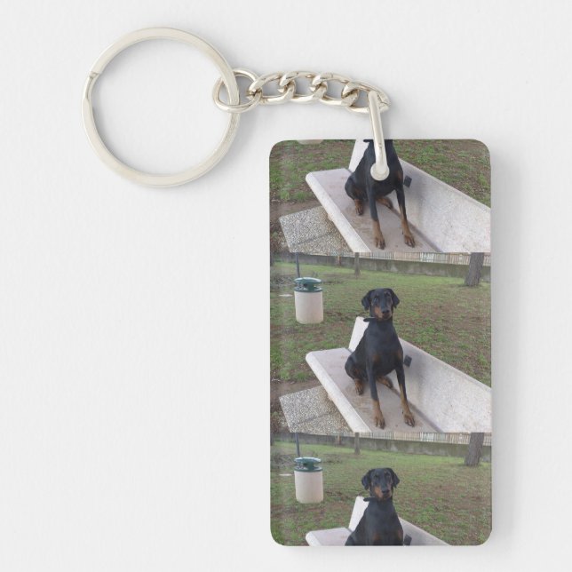 Porte-clefs doberman pinting (Devant)