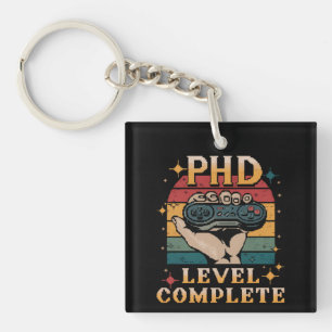 Porte-clefs Doctorat Niveau Terminé Doctorat Doctorat Jeu