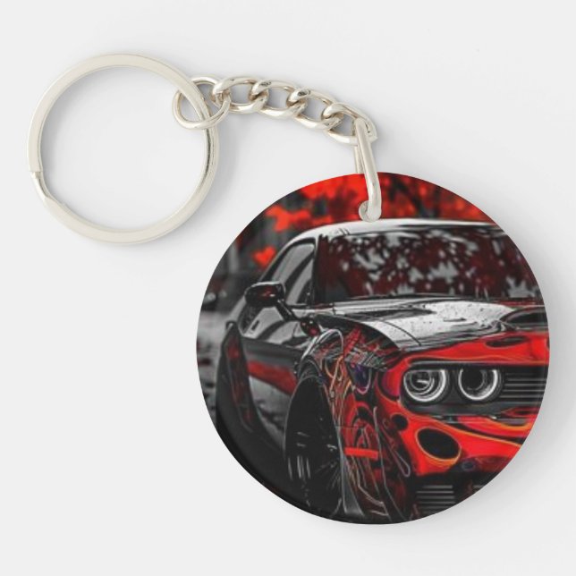 Porte-clefs Dodge Challenger car,Porte-clés en acrylique (Devant)