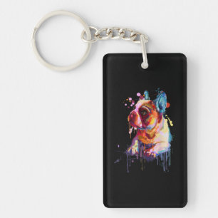 Porte-clefs Dog French Bulldog Hand Drawing Art