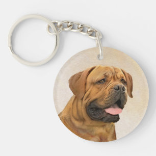 Porte-clefs Dogue de Bordeaux Peinture - Cute Original Chien A