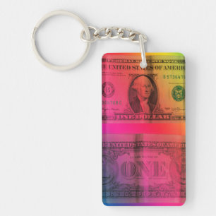 Porte-clefs dollar arc-en-ciel