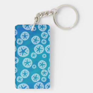 Porte-clefs Dollar de Sable Motif Blanc et Bleu